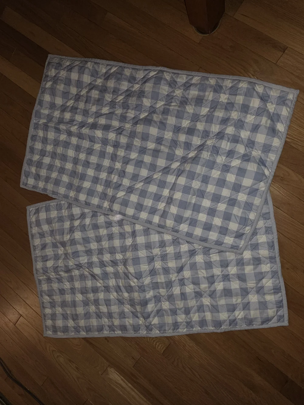 2PC UGG New KING SHAMS SET BLUE GINGHAM PRISCILLA Print NEVER USED NEW SHAPE